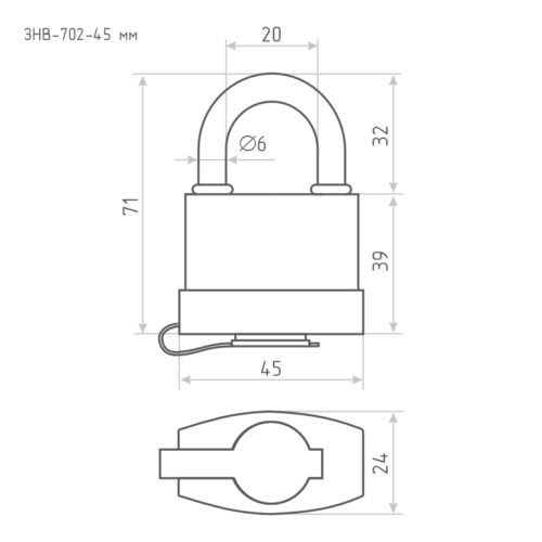 Н-М  Замок навесной всепогодный ЗНВ-702-45мм (3 ключа)