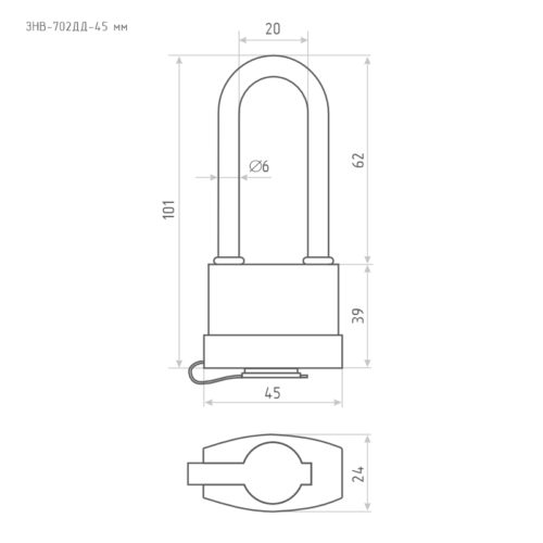 Н-М  Замок навесной всепогодный ЗНВ-702дд-45мм (3 ключа)