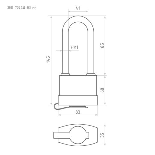Н-М  Замок навесной всепогодный ЗНВ-702дд-83мм (3 ключа)