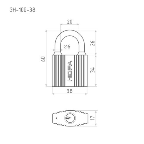 Н-М  Замок навесной ЗН-100-38 мм (3 кл.)