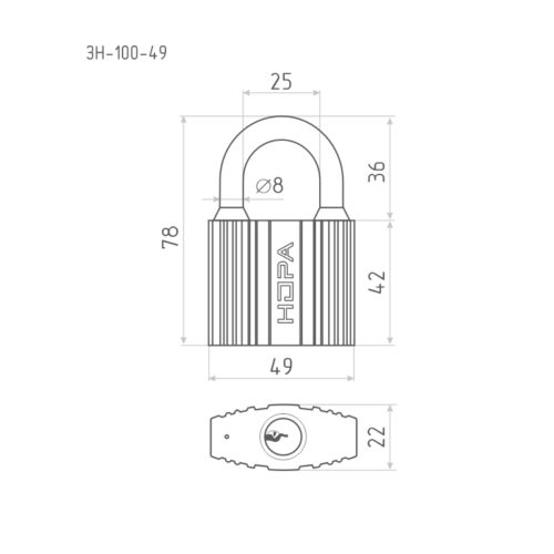 Н-М  Замок навесной ЗН-100-49 мм (3 кл.)