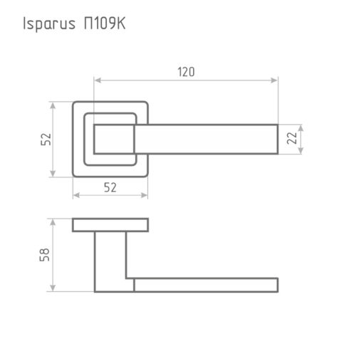 ISPARUS  Ручка дверная П109K (чёрный)