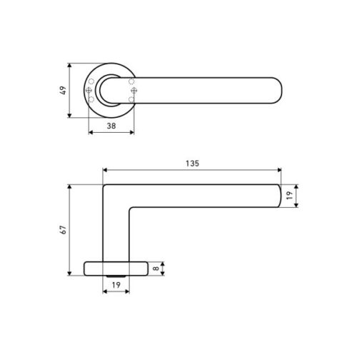 Аллюр  Комплект ручек 1801 SS BL (чёрный) INOX нержавеющая сталь
