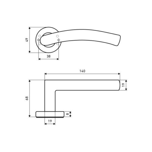 Аллюр  Комплект ручек 1803 SS BL (чёрный) INOX нержавеющая сталь
