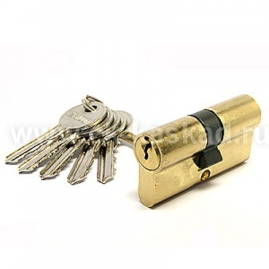 2070 F Цилиндровый механизм 70 мм,ключ/ключ (золото) 5 кл.