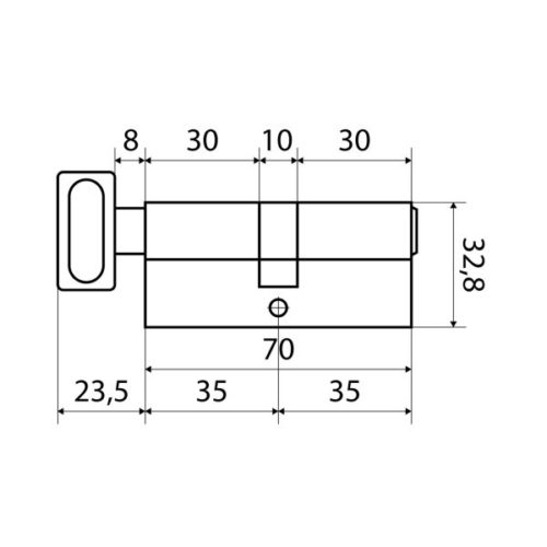 СтандартЦилиндровый механизм MAX 70 (35х35В) SN 5 кл.перфо ключ/верт.