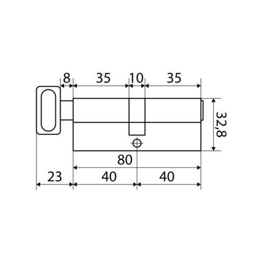 СтандартЦилиндровый механизм MAX 80 (40х40В) SN 5 кл.перфо ключ/верт.