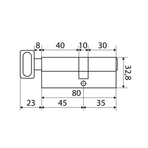 СтандартЦилиндровый механизм MAX 80 (35х45В) SN 5 кл.перфо ключ/верт.
