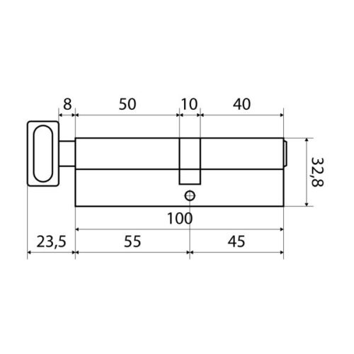 СтандартЦилиндровый механизм MAX 100 (45х55В) SN 5 кл.перфо ключ/верт.