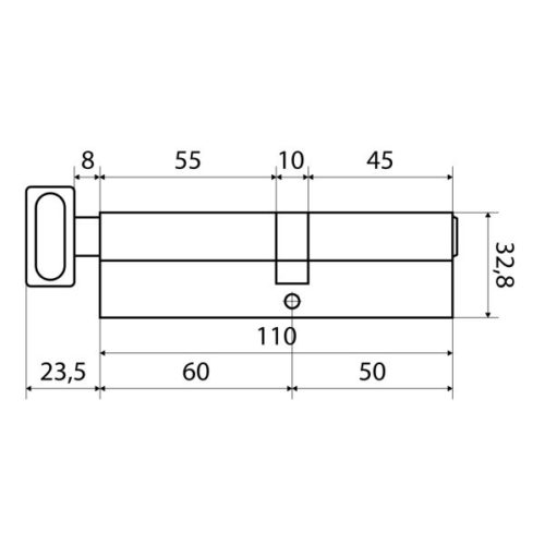 Стандарт Цилиндровый механизм MAX 110 (50х60В) SN 5 кл.перфо ключ/верт.