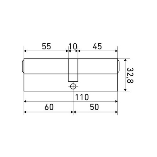 СтандартЦилиндровый механизм MAX 110 (50х60) SN 5 кл.перфо ключ/ключ