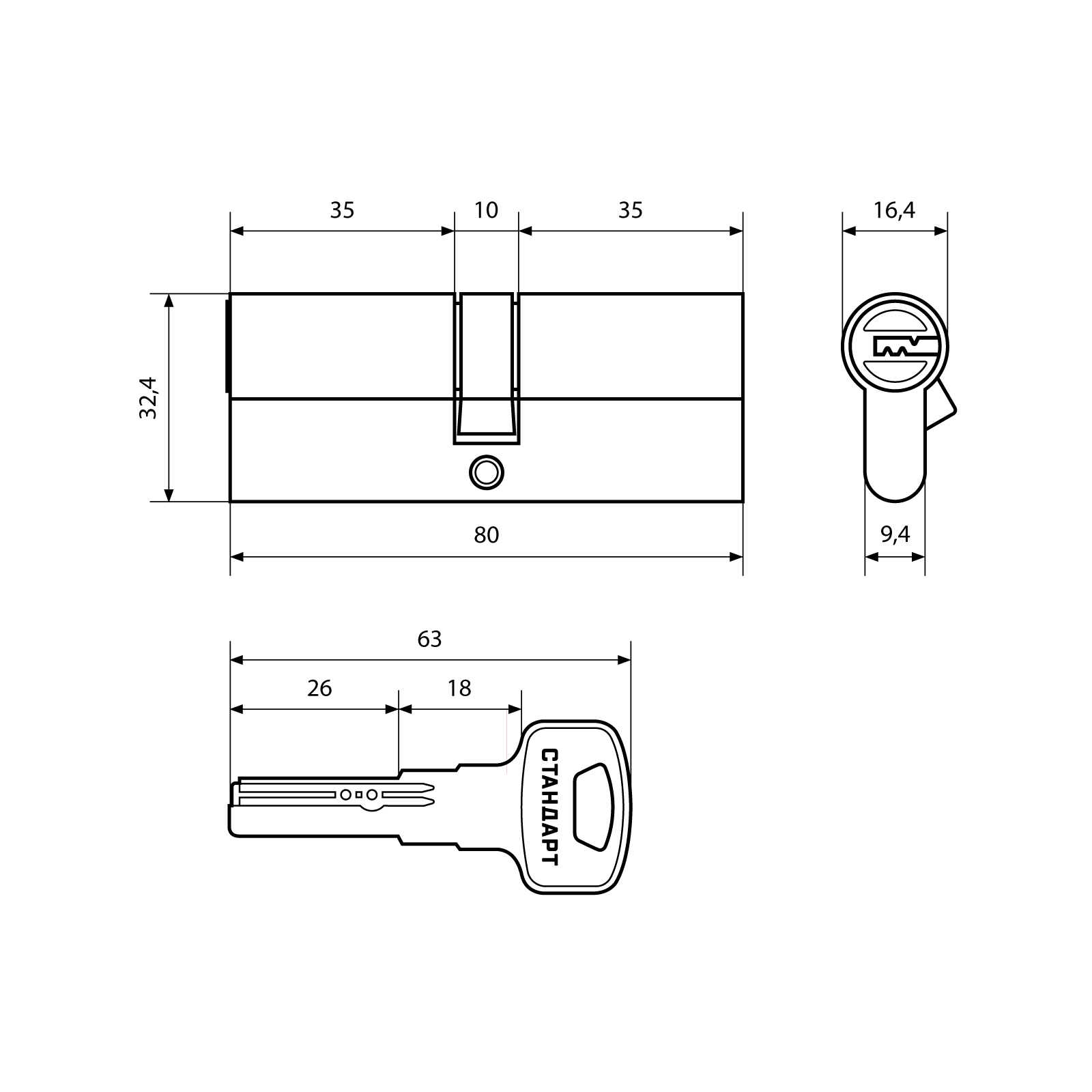 Стандарт Цилиндровый механизм Z.F.80-5K SN перфо 5 кл (ключ-ключ) Стандарт Цилиндровый механизм Z.F.80-5K SN перфо 5 кл (ключ-ключ)