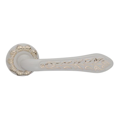 RENZ Ручка двернаяПлати , белый/латунь