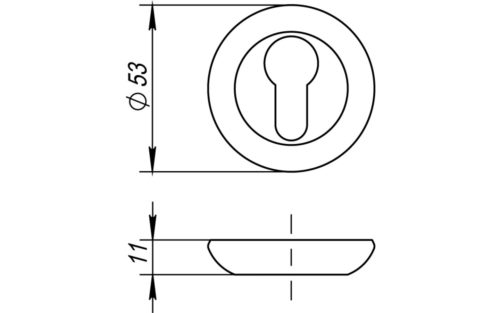 ET 16 SL Накладка на цилиндр RENZ, серебро античное