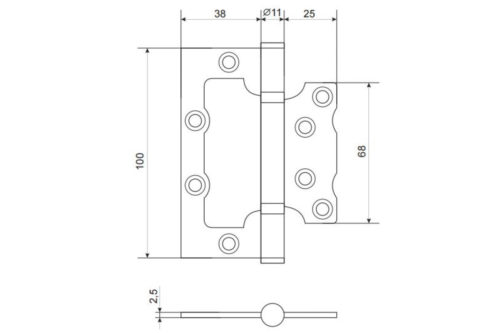 Петля без врезки ПНУ-100 чёрный (шайбы радужный цинк)