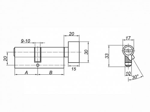 PALLADIUM Цилиндровый механизм ZN 60 С BK SN