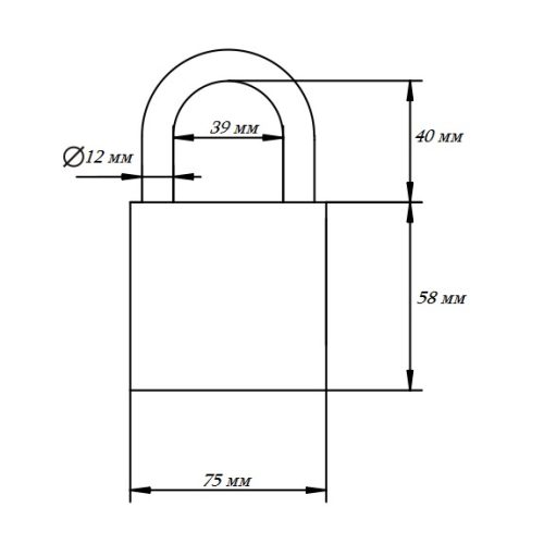 Замок навесной MV-01-75