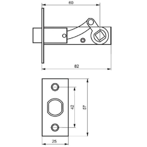 Замок врезной для китайских дверей 141 Е-50 (аналогDeadBolt) ЗАМКОФФ
