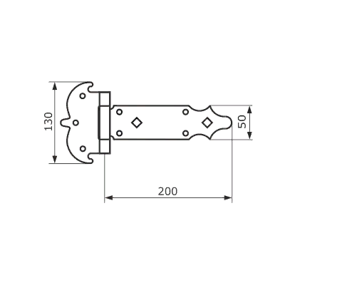 Петля-стрела фигурная ПС-200 мод.4 (чёрная)