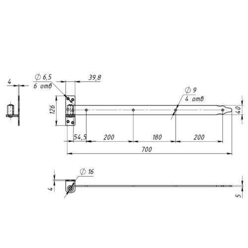 Петля-стрела полосная ПСП-700 (5.0 мм) б/п
