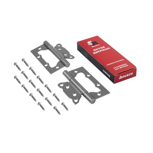 ISPARUS Петля без врезки 800-4FHP (светлый графит) 100х74х2,5