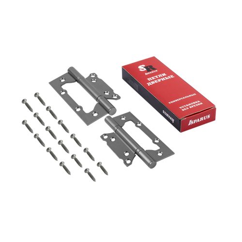 ISPARUS Петля без врезки 800-5FHP (светлый графит) (125х74х2,6)