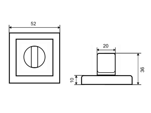 BK 02 BIG MAB Завёртка КВ к ручкам RENZ, бронза ант. матовая