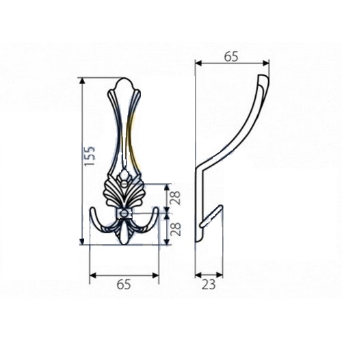 Крючок 3-х рожковый К6ёлочка(белый)