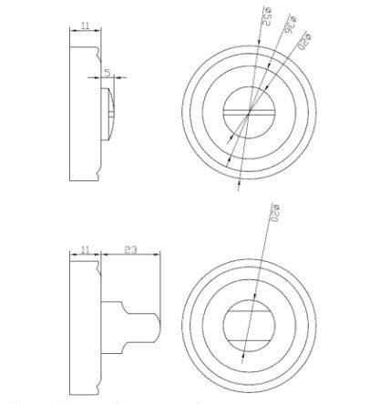 INBK 16 SG Завертка к ручкам Renz, латунь матовая