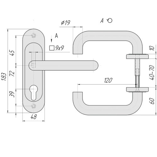 Ручка на планке Р72-4948У-Хш (хром)