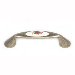 Ручка-скоба мебельная 6118 (96 мм) АВ (бронза)