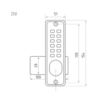 Н-М Кодовый замок 250 (тёмное золото)