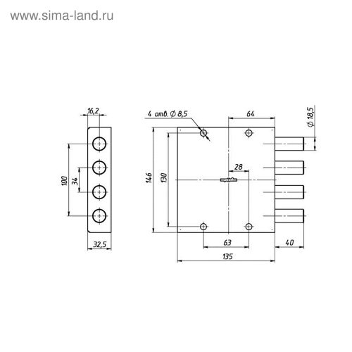 Замок накладной ЗН4-ГС-1 б/о (3 ключа) 
