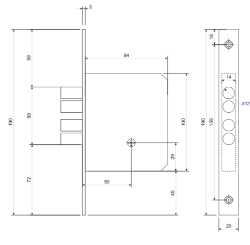 Замок врезной 99-K-G  Апекс