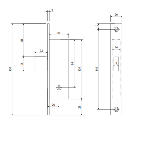 Замок врезной 71-K-CR  Апекс