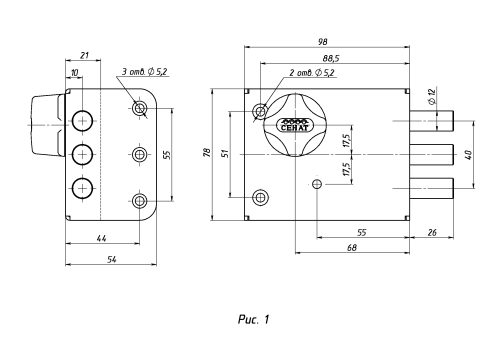 Замок накладной ЗНС-10-3 (3 ключа) 