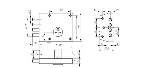 Замок накладной Зенит ЗН4-2 (медь) г.Димитровград