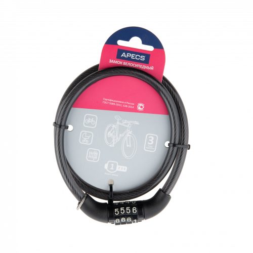 Замок велосипедный PD-82-65CM-CODE  Апекс