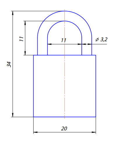 Замок навесной PDB-20-20-Blister (2Locks+3Keys)