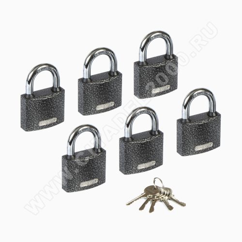 Замок навесной PD-01-63 (6 LOCKS+5 KEYS)  Апекс