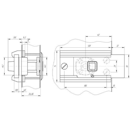 Замок накладной  Барьер-2Р  длина стержня ключа 108 мм г.С-Пб