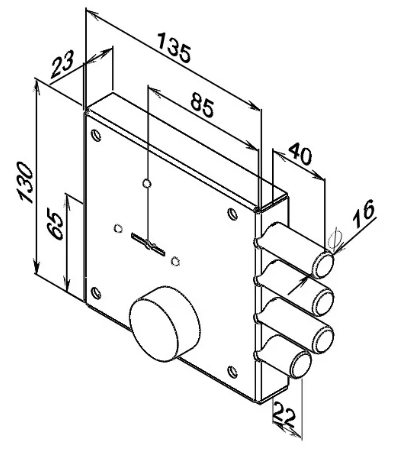 CERBER Замок накладной СК-650.4.016 (аналог Керберос 111.11.043)