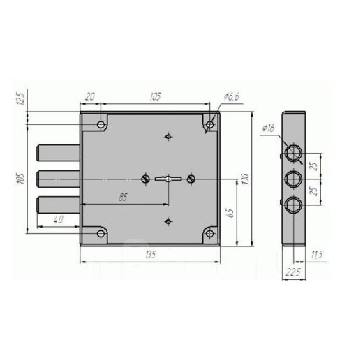 CERBER Замок накладной С1-М 126 (аналог Керберос 110.11.003)