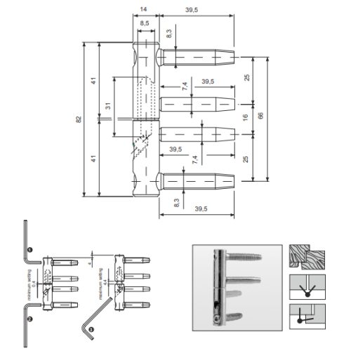 Петля ввёртная 3D-14.v1  Апекс