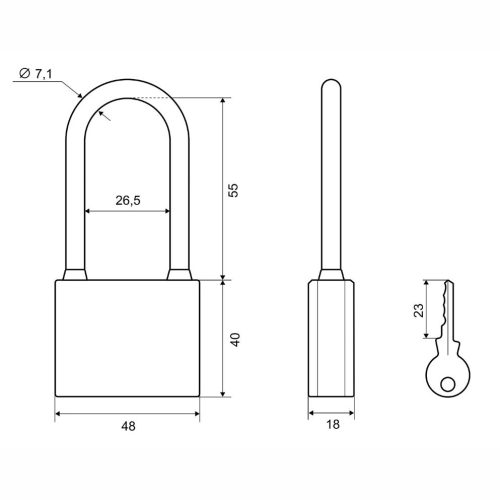 PALLADIUM Замок навесной 303F-50L