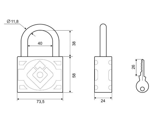 PALLADIUM Замок навесной 305F-75