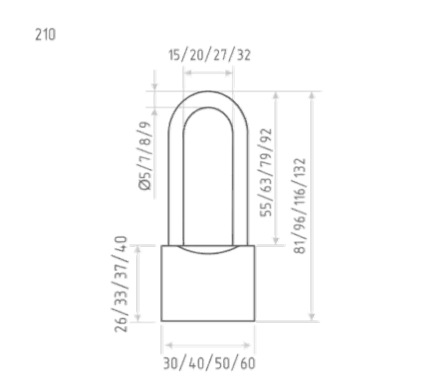 Н-М Замок навесной ЗН-210-50 мм (3 ключа)
