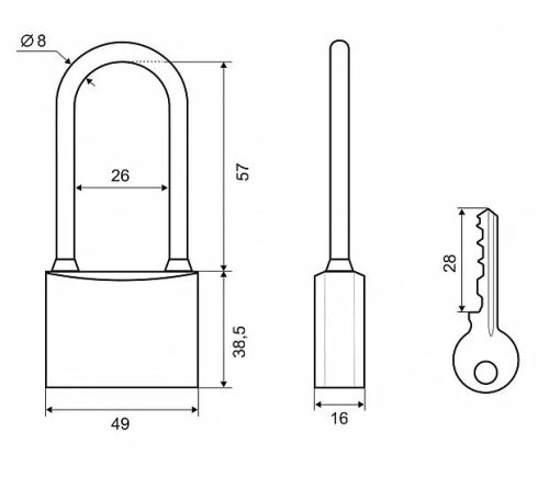 PALLADIUM Замок навесной 301B-50L