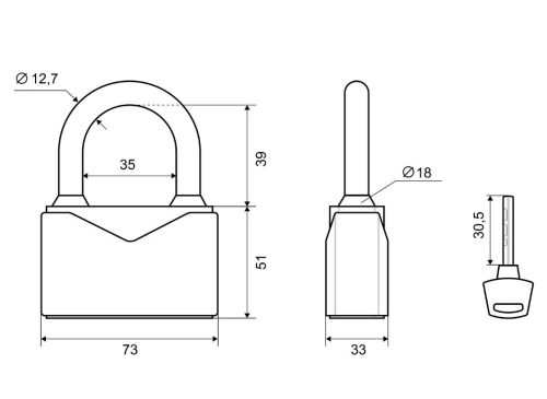 PALLADIUM Замок навесной 900S-70