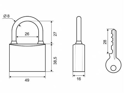 PALLADIUM Замок навесной 301B-50